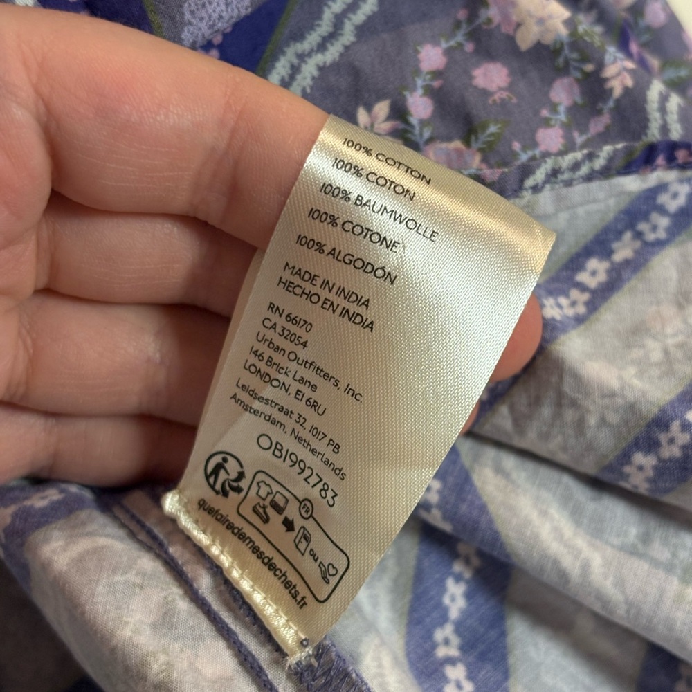 Free People Gaia Printed Blue Floral Flared Mini Skirt Size XS - Picture 9 of 9